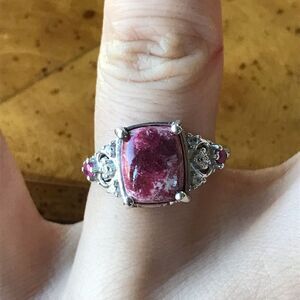 Norwegian Thulite Ruby Sterling Silver Ring